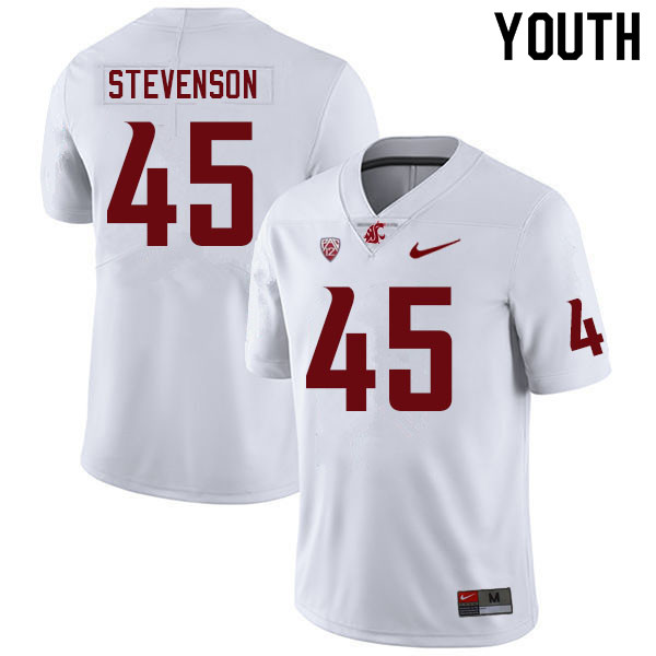 Youth #45 Raam Stevenson Washington State Cougars College Football Jerseys Sale-White